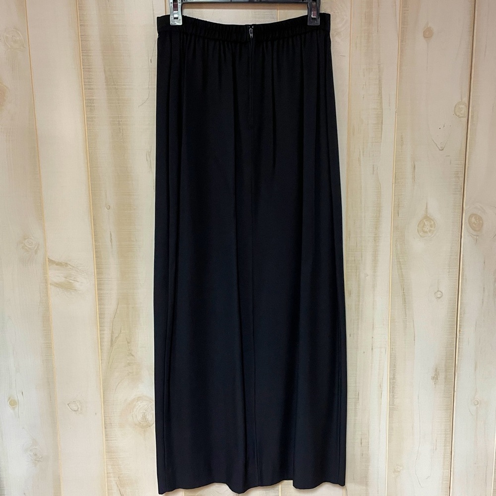 Vintage En Francais Long Black Skirt Sexy Front Slit, Sz12 - Picture 2 of 5
